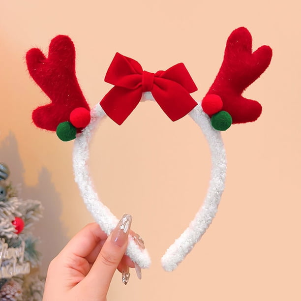Xihbxyly Pinzas para El Pelo Navideñas, Estilo Caricatura, Diseño Navideño de Peluche, Accesorio Versátil para La Cabeza, Ideal para Festivales de Invierno, Materiales Suaves, Tamaño 20 X 13 X 2 Cm