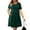Dark Green, variant on Women's Plus Size Summer Dress, Short Sleeve Round-Neck Short Party Dress with Pockets