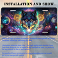 thumbnail image 3 of 1 Pcs 2D Flat License Plate Covers & Frames, Wolf in Cosmic Space For Decorative Front, Waterproof For Decoration Aluminum License Plate Covers & Frames Cover For Men Women, 12" X 6", 3 of 7
