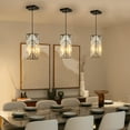 thumbnail image 6 of Jopath 3 Pack Crystal Pendant Light, 4" Adjustable Hanging Ceiling Lamp with Crystal Prism Design for Dining Room, Kitchen Island, and Living Room Black, 6 of 8