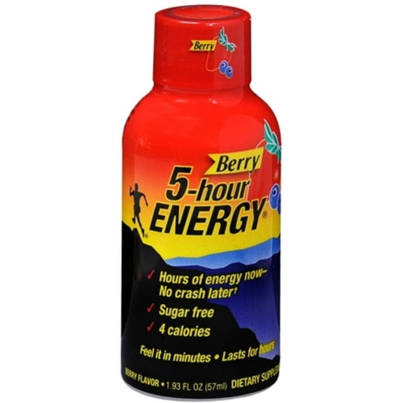 3 Pack - 5 Hour Energy Dietary Supplement, Berry Flavor 1.93 oz 6 Pack