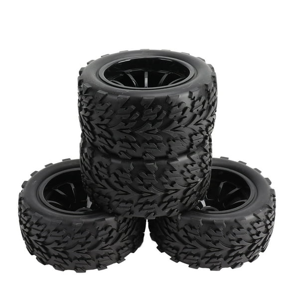 RC Tires And Wheels Rim Set, Black RC Short Course Truck Tires For Replacement