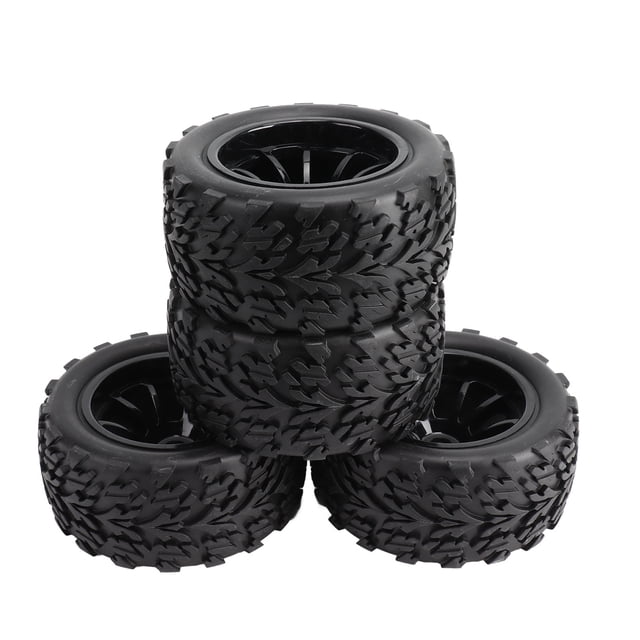 RC Tires And Wheels Rim Set, Black RC Short Course Truck Tires For Replacement