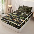 thumbnail image 2 of Erosebridal Vintage Fish Zipper Twin Comforter Sets with Fitted Sheet and 2 Pillowcases,Rustic Bass Print Zipper Bedding Set For Boys,Black Reversible,4 Pieces, 2 of 7