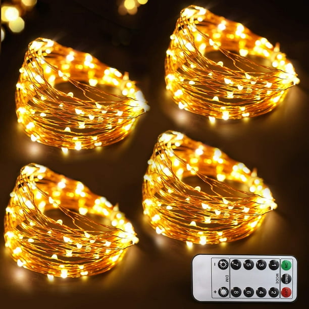 Batería String Light Bright Zeal, 20 m, 200 LED, color blanco cálido