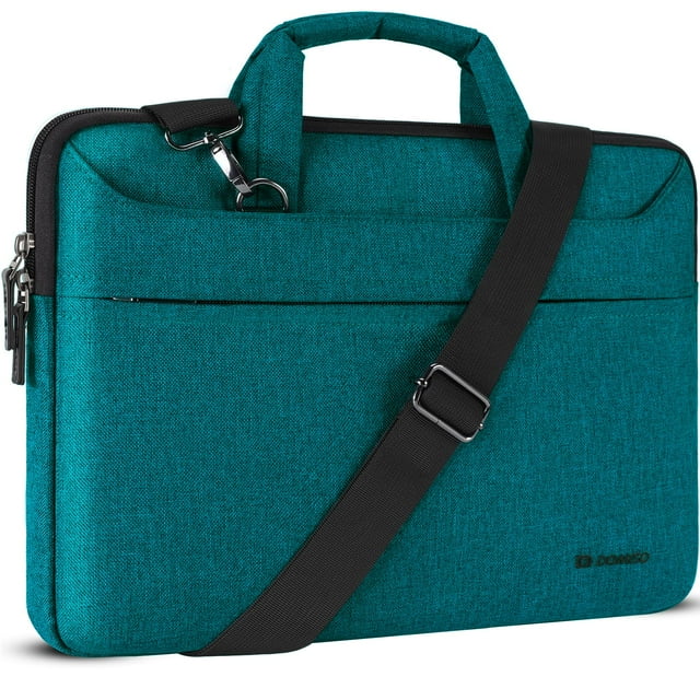 Bandolera tipo mensajero para portátil DOMISO de 14 pulgadas, color verde azulado, resistente al agua