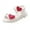 White, variant on LNMQLPDBS Toddler Girl Sandals Cartoon Heart Decoration Open Toe Soft Sole Princess Sandals Easy to Put On Non Slip Beach Shoes Casual Girls Summer Shoes for Outdoor Athletic Pink 6-7 Years