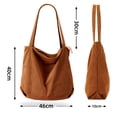 thumbnail image 3 of Bolso de cordón bolso de hombro para mujer con cremallera, bolso shopper grande negro, 3 of 4