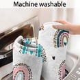 thumbnail image 5 of White Boho Bohemia Rainbow Leopard Hearts Pattern Bathroom Rugs Mat,Non Slip Microfiber Bathroom Rug,Rubber Backing,Soft Bathroom Mats for Bathroom Floor,Tub and Shower,47x17in(120x43cm), 5 of 5