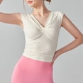 thumbnail image 5 of Hvot&aat Women's Sexy V Neck Slim Fit T Shirt Soft Sleeveless Twist Front Blouse Summer Solid Color Wrap Tops, 5 of 6