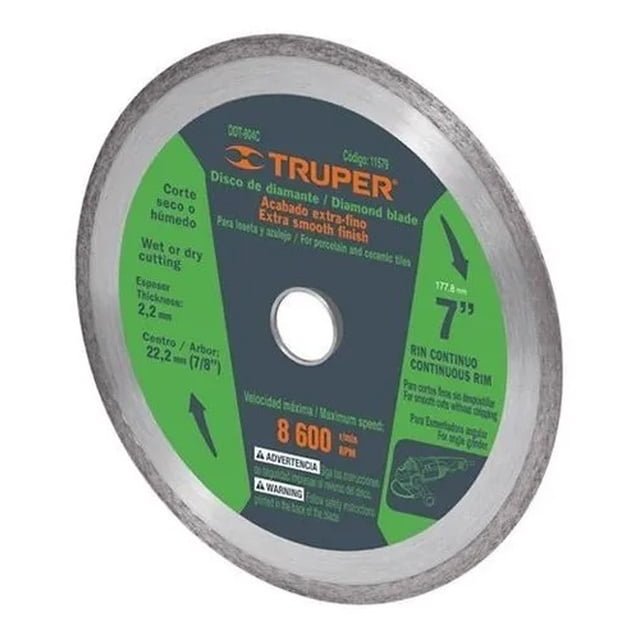 Disco Diamante Rin Continuo 7' Truper 11579 Truper DDT-804C