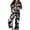 Dark Gray, variant on Gkeoshab Lounge Sets for Women Matte Satin Halloween Pajama Set Cute Ghost Print Button Short Sleeve Top & Wide Leg Long Pants Plus Size Friendly Festive Loungewear Comfortable 2 Piece Sleepwear