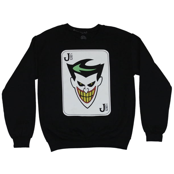 Batman Dc Comics Crewneck Sweatshirt Animated Series Joker Face Card Image Small Small Walmart Com