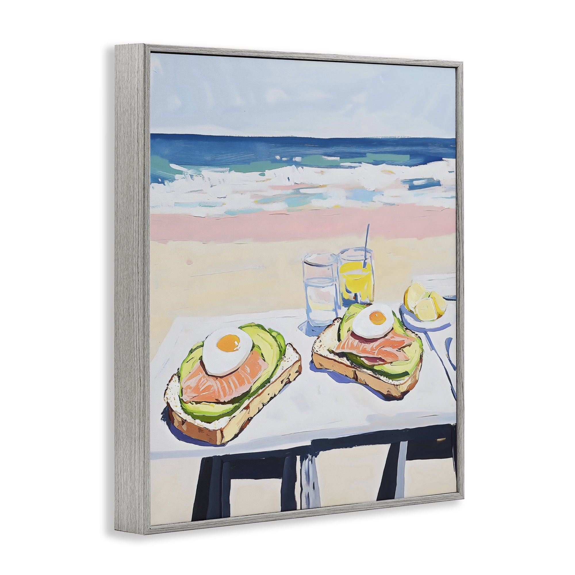 Stupell Industries Avocado Toast at Beach Gray Framed Giclee Art, design by The Prints Vibe