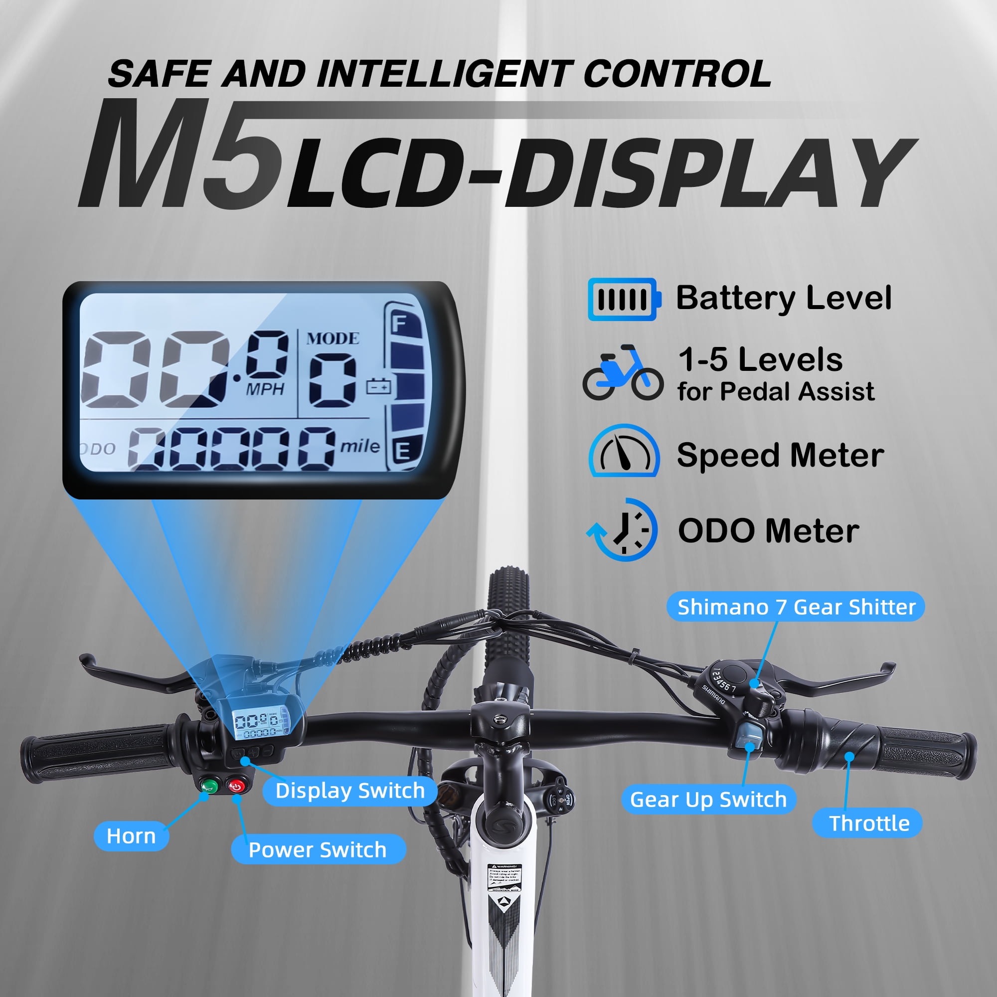 Narrak 26" Electric Bike for Adults, 750W Motor, 48V Built-in Battery Adult Electric Bicycles, Full Suspension Electric Mountain Bike, Step-Over/Thru E Bike,7 Speed