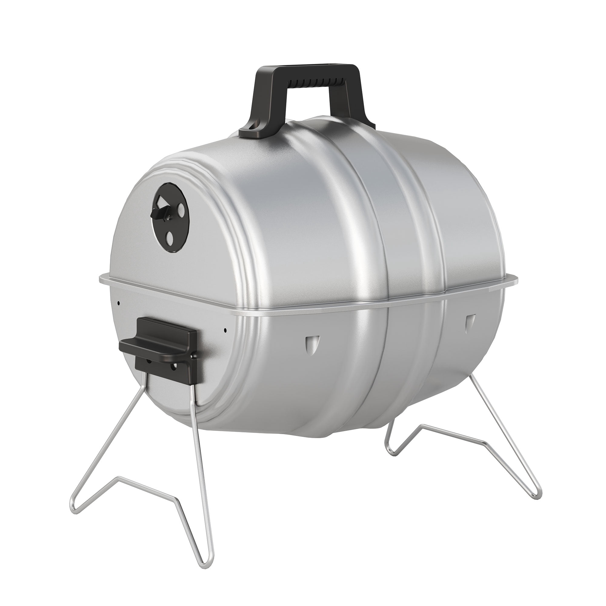 Americana Grills Keg A Que Charcoal BBQ Portable Grill, 186 Sq In, Silver