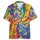 thumbnail image 3 of Camisa hawaiana con estampado 3D de Shiba Inu para hombre, divertida camisa hawaiana con estampado de animales, blusas casuales de manga corta con solapa para verano, 3 of 5