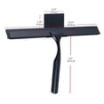 thumbnail image 3 of J&V TEXTILES All-Purpose Stainless Steel Shower Squeegee for Glass Doors with Adhesive Hooks, Squeegee for Shower Glass, Bathroom Household Cleaner Tool, 10 Inch Black, 3 of 6