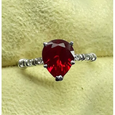 925 Sterling Silver Certified Natural Red Ruby Handmade Ring Engagemant Ring