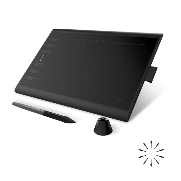 HUION Inspiroy H1060P Graphics Drawing Tablet with 8192 Pressure Sensitivity Battery-Free Stylus and 12 Customized Hot Keys, 10 x 6.25 inches Digital