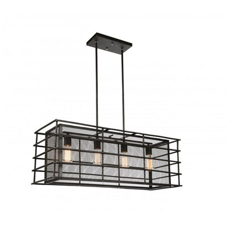 

4 Light Down Chandelier with Brown finish