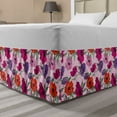 thumbnail image 1 of Anemone Flower Bed Skirt, Botanical Theme Spring Motifs Along Colorful Floral Pattern and Polka Dots, Elastic Bedskirt Dust Ruffle Wrap Around for Bedding Decor, 4 Sizes, Multicolor, by Ambesonne, 1 of 2