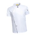 thumbnail image 4 of Hombre Mujer Chef Abrigo Chaqueta Snap Button Food Service Verano, 4 of 10
