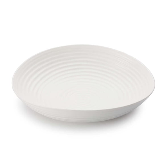 Portmeirion Sophie Conran Tazón para servir pasta blanca | Tazón para servir de 12 pulgadas para ensalada, pasta y frutas | Hecho de porcelana fina | Apto para lavavajillas y microondas.