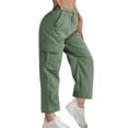 thumbnail image 3 of Bovemsi Casual Pants for Women Womens Plus Size Wide Leg Cargo Summer Hiking Outdoor Pant Beach Trousers with Pockets, 3 of 6