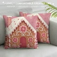 thumbnail image 3 of COMIO  Pink Christmas Pillow Covers Santa Claus Gingerbread House Christmas Decorations Christmas Pillows Decorative Throw Pillows Cases Holiday Decor for Couch Living Room, 3 of 5