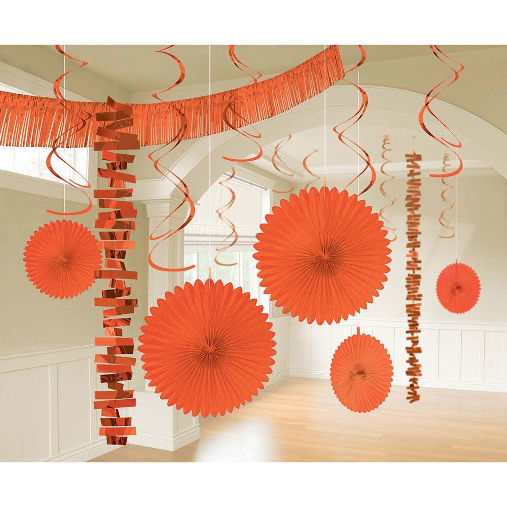Orange Party Decoration Kit, 18pcs