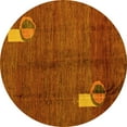 thumbnail image 1 of Ahgly Company Indoor Round Abstract Yellow Modern Area Rugs, 6' Round, 1 of 4
