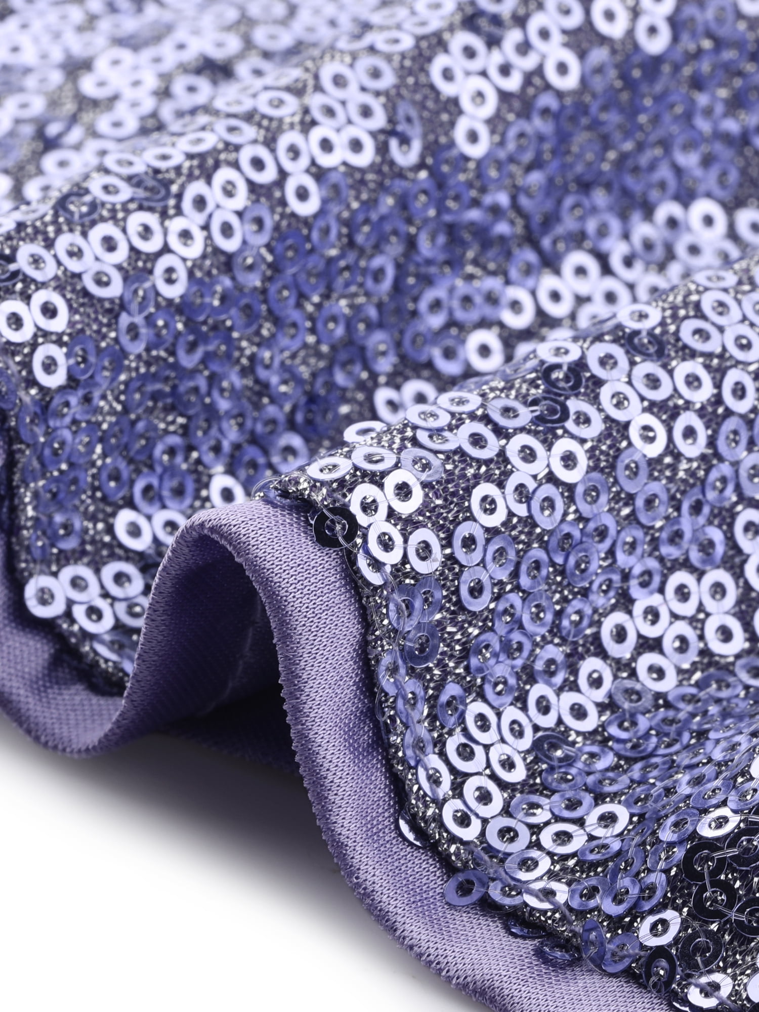 DARING DIVA Women's Midrise Solid Sparkle Coctail Sequin Shorts L Light Purple
