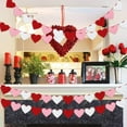 thumbnail image 4 of Red-Pink-White Hearted Garland Banner, Valentines Wall Hanging Decorations Felt-Heart Garland Banners, Valentines Wedding Mantel Decorations Garland Flags, Anniversary Engagement Party Favor, 4 of 10