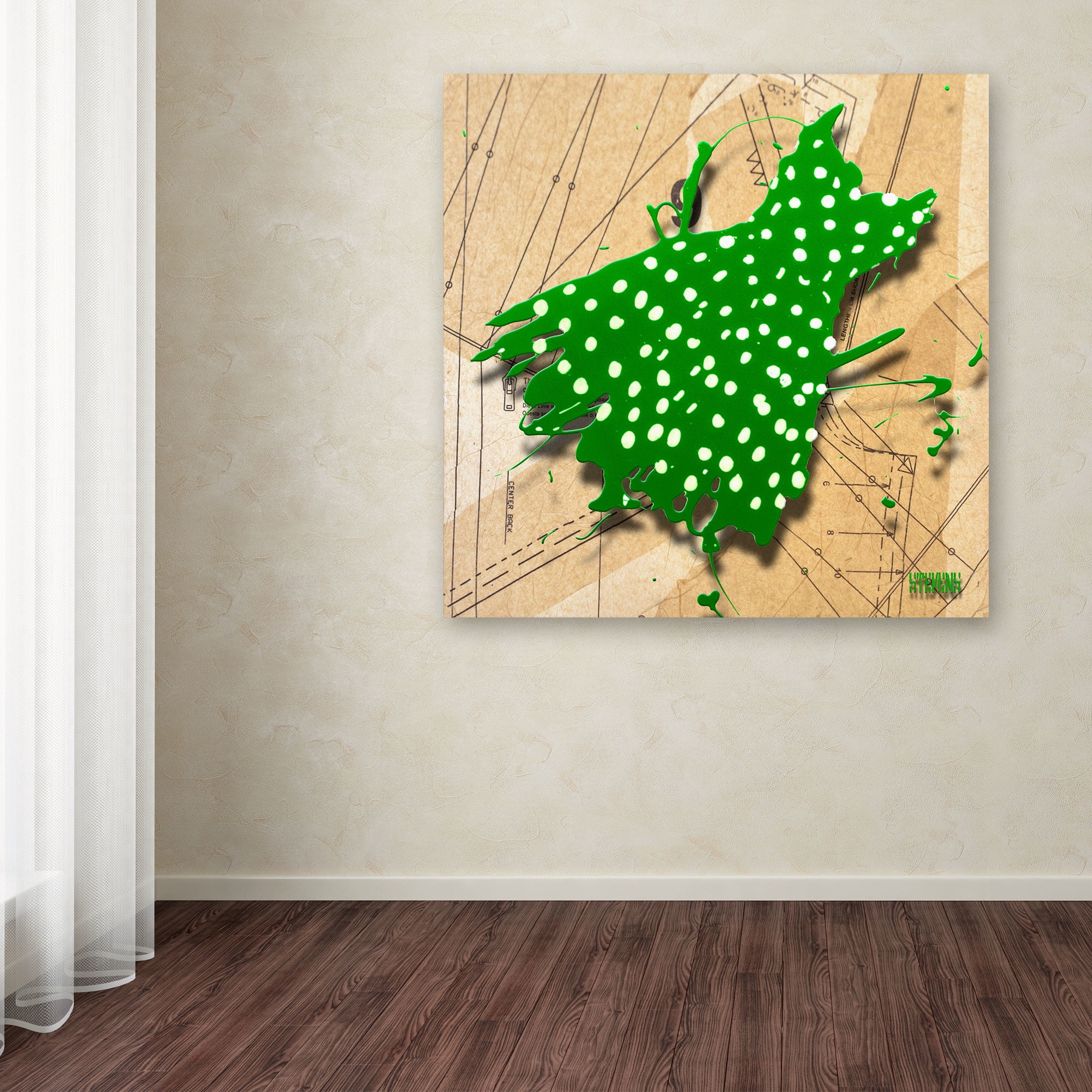 Trademark Fine Art "White on Green" Canvas Art by Roderick Stevens