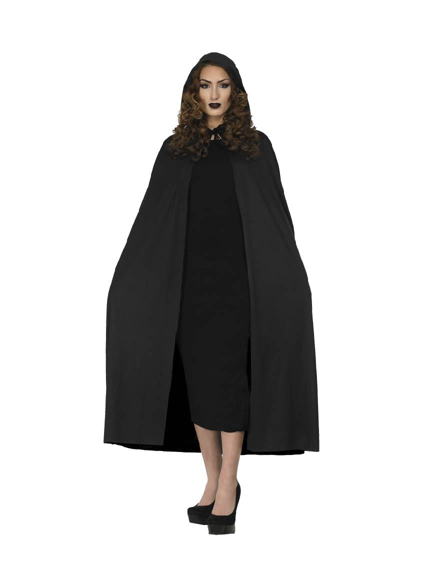 Way To Celebrate Adult Halloween Hooded Cape, Black