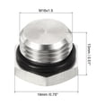thumbnail image 2 of Uxcell M16x1.5 Male Plug Stainless Steel Thread Hex Head Socket Pipe Fitting with Sealing Rubber Ring 2 Pack, 2 of 5