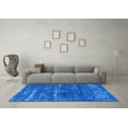 thumbnail image 3 of Ahgly Company Indoor Round Oriental Light Blue Industrial Area Rugs, 4' Round, 3 of 4