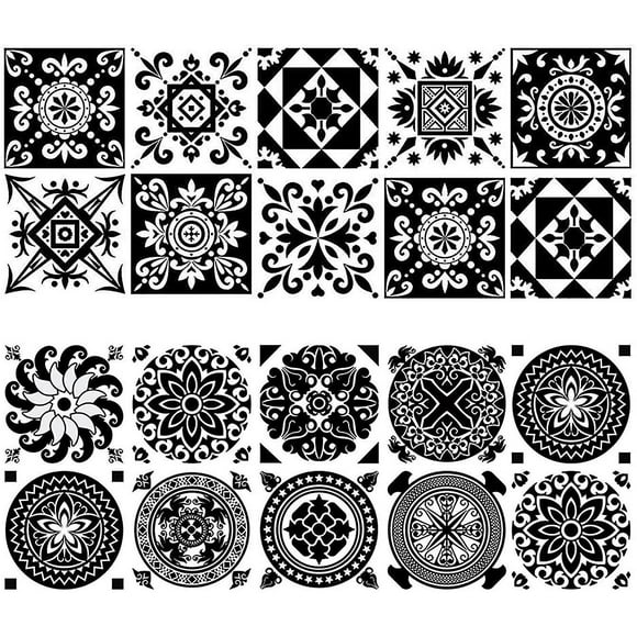 20 Pieces Square Adhesive Tile Stickers, Self Adhesive Wall Tile, Self Adhesive