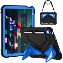 Decase Rugged Kids Protective Case for Apple iPad 11th(A16) Gen 2025/10th Gen 2022, Shockproof 3-Layers Heavy Duty Rugged Kickstand Protection Case with Shoulder Strap , D