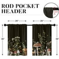 thumbnail image 4 of Farmhouse Kitchen Curtains 36 Inch Length Mushrooms Window Curtains Over Sink Set of 2, Berries and Botanical Short Tier Curtain for Kitchen, Black Small Kitchen Decor, 4 of 6