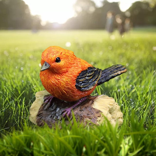 Estatua de pájaro en miniatura shamjiam Decoración de jardín de hadas Modelo de pájaro Animal 1 piezas