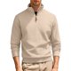 thumbnail image 2 of pstuiky camisa de manga larga para hombre, Blusa/camiseta informal y moderna de terciopelo de punto con cuello alto y cremallera para hombre, de color liso tops de invierno para hombre l, 2 of 9