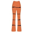 thumbnail image 5 of SELONE Orange Plus Size Flared Leggings Women Mid Waist Gym Leggings Full Length Summer Pants Curvy Casual Long Bootcut Vacation Pants Pull on Striped Yoga Lightweight Comfy M Breathable Beach Pants, 5 of 7