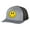Heather Grey/Black, variant on Happy Face Yellow Smile Face Mens Embroidered Mesh Back Trucker Hat, Heather Grey/Black