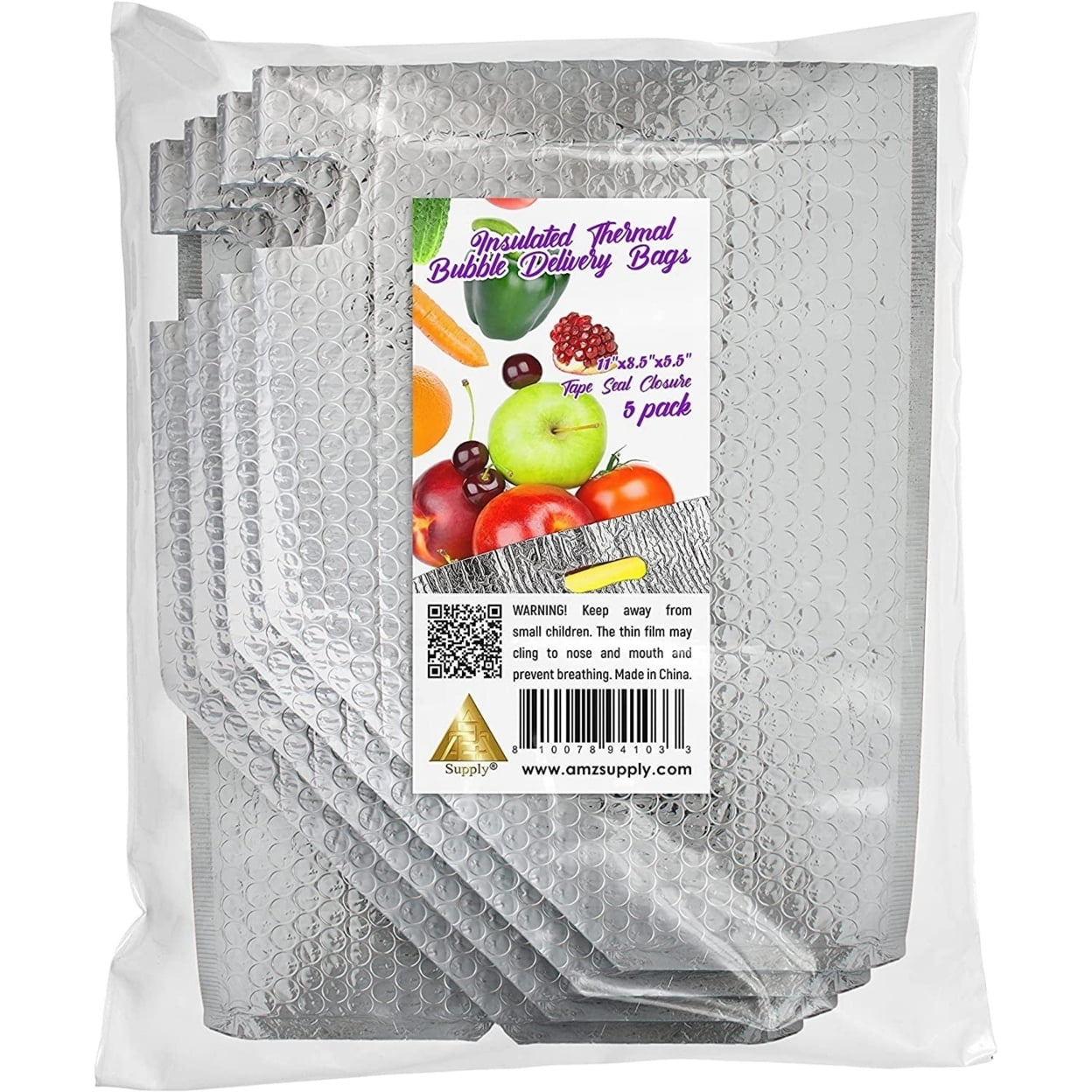 5 Insulated Thermal Bubble Bags