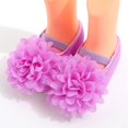 thumbnail image 4 of Infant Baby Girls Soft Sole Flower Princess Wedding Dress Mary Jan Flats Prewalker Newborn Baby Flower Crib Shoes for 0-18 Months, 4 of 8