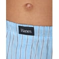 thumbnail image 5 of Hanes Originals Ultimate Men's Cotton Stretch Woven Boxer Underwear, Blue Plaids/Prints, 3-Pack Stripe M, 5 of 8