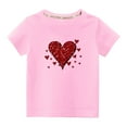 thumbnail image 2 of Wavsuf Kids T-Shirts Girls Solid Printed Casual Summer Pink Shirts Size 5-6 Years, 2 of 4