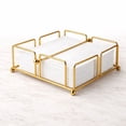 thumbnail image 5 of Servilletero De Metal Dorado Cuadrado Elegante Y Resistente Dorado cubiertos, 5 of 5